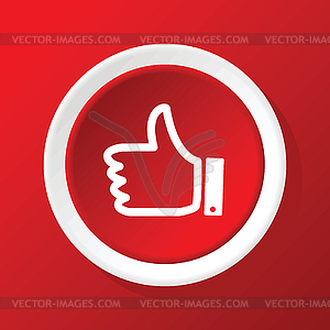 Like icon on red - vector clip art