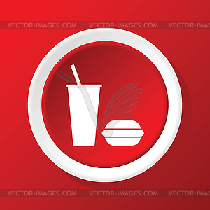 Fastfood icon on red - vector image