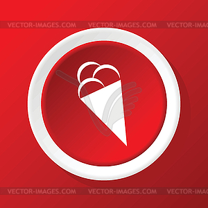 Ice cream icon on red - vector clip art