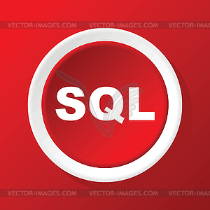 SQL icon on red - vector clipart