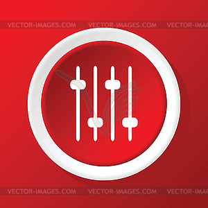 Faders icon on red - stock vector clipart