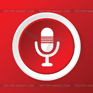 Microphone icon on red - vector clipart