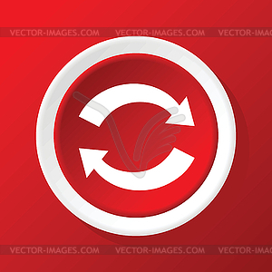 Exchange icon on red - vector image
