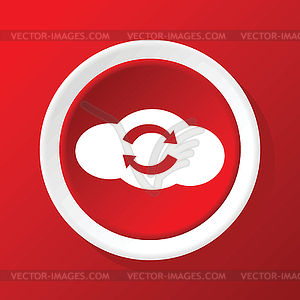 Cloud exchange icon on red - vector clip art