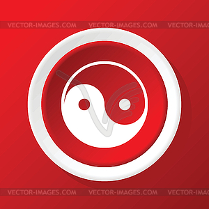 Ying Yang значок красный - векторное изображение EPS