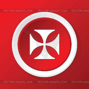 Maltese cross icon on red - vector image