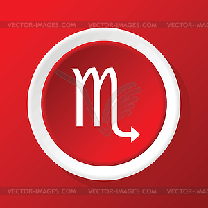 Scorpio icon on red - vector clipart
