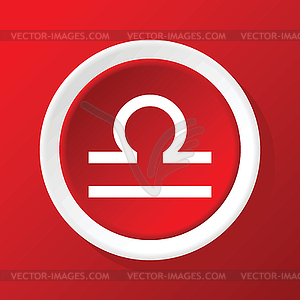 Libra icon on red - vector image