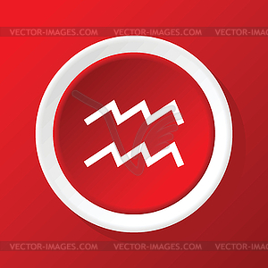 Aquarius icon on red - vector clipart