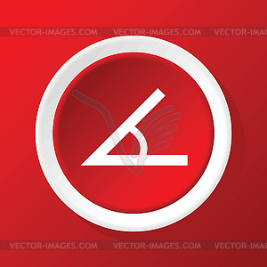 Angle icon on red - vector clip art