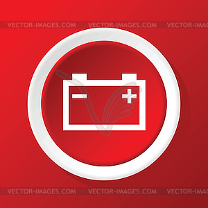 Accumulator icon on red - vector clipart