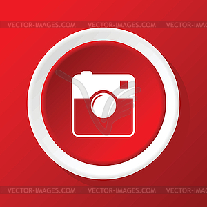 Площадь значок камеры на красном - клипарт в векторном формате