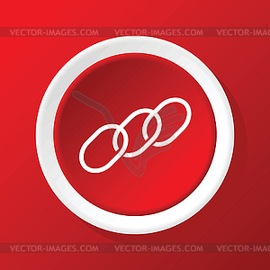 Chain icon on red - vector clipart / vector image