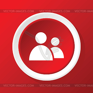 Contacts icon on red - vector clip art
