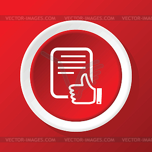 Good document icon on red - vector clipart