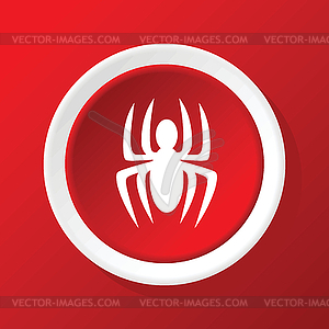 Spider icon on red - vector clipart