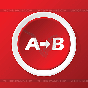 Formula icon on red - color vector clipart