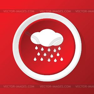 Raining icon on red - vector clip art