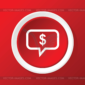 Financial message icon on red - royalty-free vector clipart