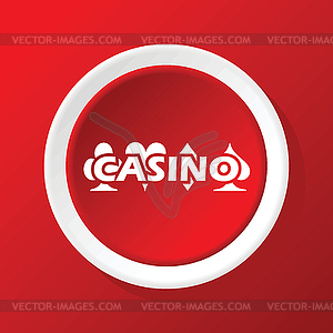 Casino icon on red - vector clip art