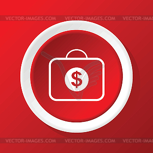 Dollar case icon on red - vector image