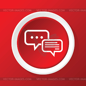 Typing answer icon on red - vector image