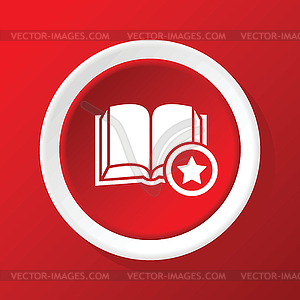 Favorite book icon on red - vector clip art
