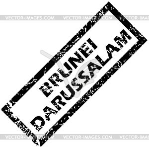 BRUNEI DARUSSALAM rubber stamp - vector image