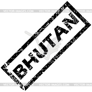BHUTAN rubber stamp - vector image