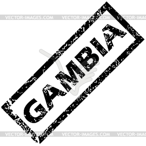 GAMBIA rubber stamp - white & black vector clipart