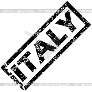 ITALY rubber stamp - white & black vector clipart