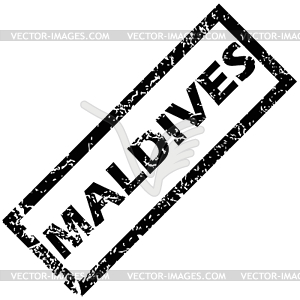 MALDIVES rubber stamp - vector clip art