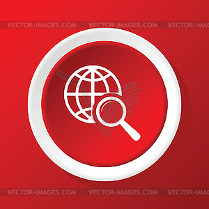 Global search icon on red - vector image