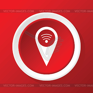 Wi-Fi pointer icon on red - stock vector clipart