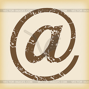 Grungy at-sign icon - vector clip art