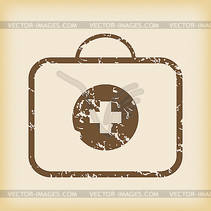 Grungy first-aid kit icon - vector clip art