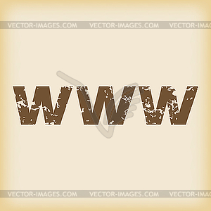 Grungy WWW icon - vector clipart