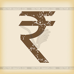 Grungy rupee icon - vector image