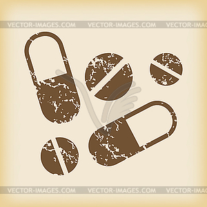 Grungy medicine icon - vector clip art