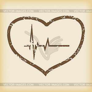 Grungy cardiology icon - vector image