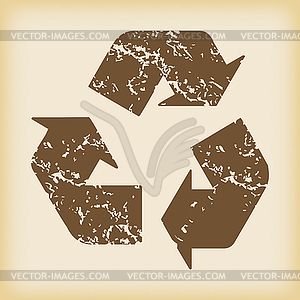 Grungy recycle icon - vector clipart