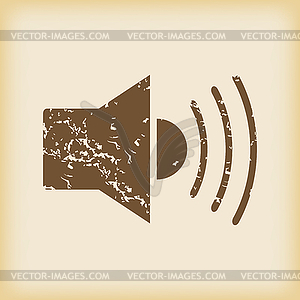 Grungy loudspeaker icon - vector clipart