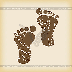 Grungy footprint icon - royalty-free vector clipart