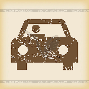 Grungy car icon - vector clipart