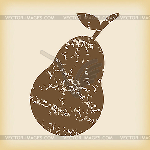 Grungy pear icon - vector clipart