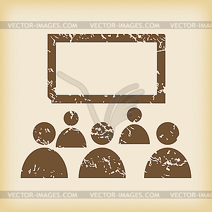 Grungy cinema icon - color vector clipart