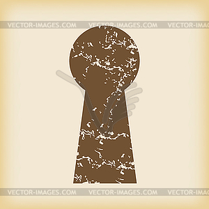 Grungy keyhole icon - vector image