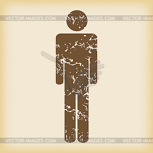 Grungy man icon - vector image