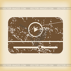 Grungy mediaplayer icon - vector image