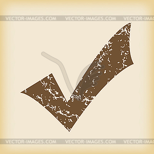 Grungy tick mark icon - vector clipart